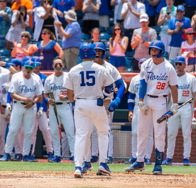 The Gators and Red Raiders faced off again in a win-all elimination game of the NCAA Regionals, Monday, June 5, 2023, at Condron Family Ballpark in Gainesville, Florida. Florida beat Texas Tech 6-0 and advances to Super Regionals. [Cyndi Chambers/ Gainesville Sun] 2023