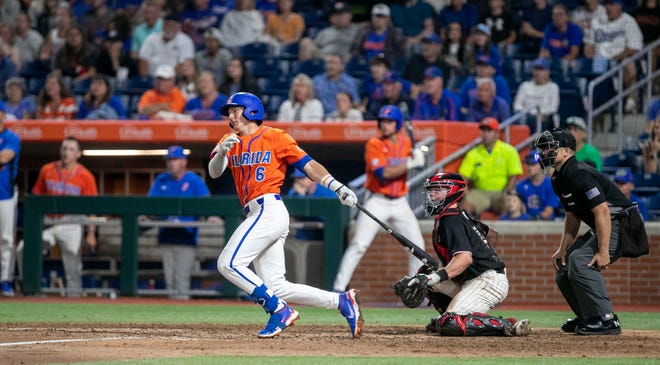 Gators pitcher Cade Fisher (3) was the starter for Florida as they faced off against Texas Tech in NCAA Regionals, Sunday, June 4, 2023, at Condron Family Ballpark in Gainesville, Florida.  Florida beat Texas Tech 7-1 and advance to the Regional final game. [Cyndi Chambers/ Gainesville Sun] 2023