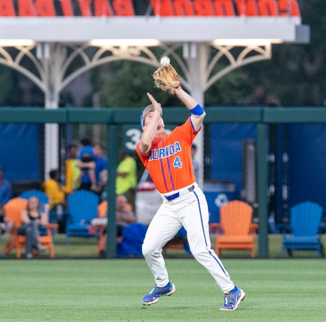 Gators pitcher Cade Fisher (3) was the starter for Florida as they faced off against Texas Tech in NCAA Regionals, Sunday, June 4, 2023, at Condron Family Ballpark in Gainesville, Florida.  Florida beat Texas Tech 7-1 and advance to the Regional final game. [Cyndi Chambers/ Gainesville Sun] 2023