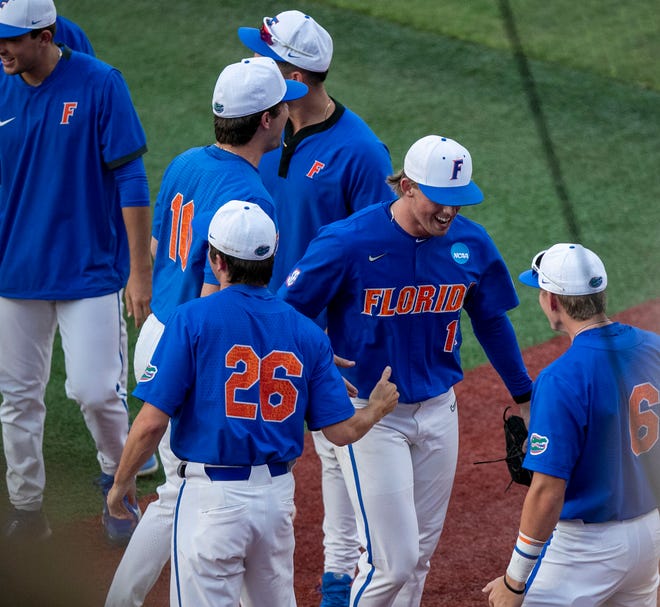 The Gators are headed to Omaha after beating South Carolina 4-0 in Game 2 of the NCAA Super Regionals, Friday, June 10, 2023, at Condron Family Ballpark in Gainesville, Florida. [Cyndi Chambers/ Gainesville Sun] 2023